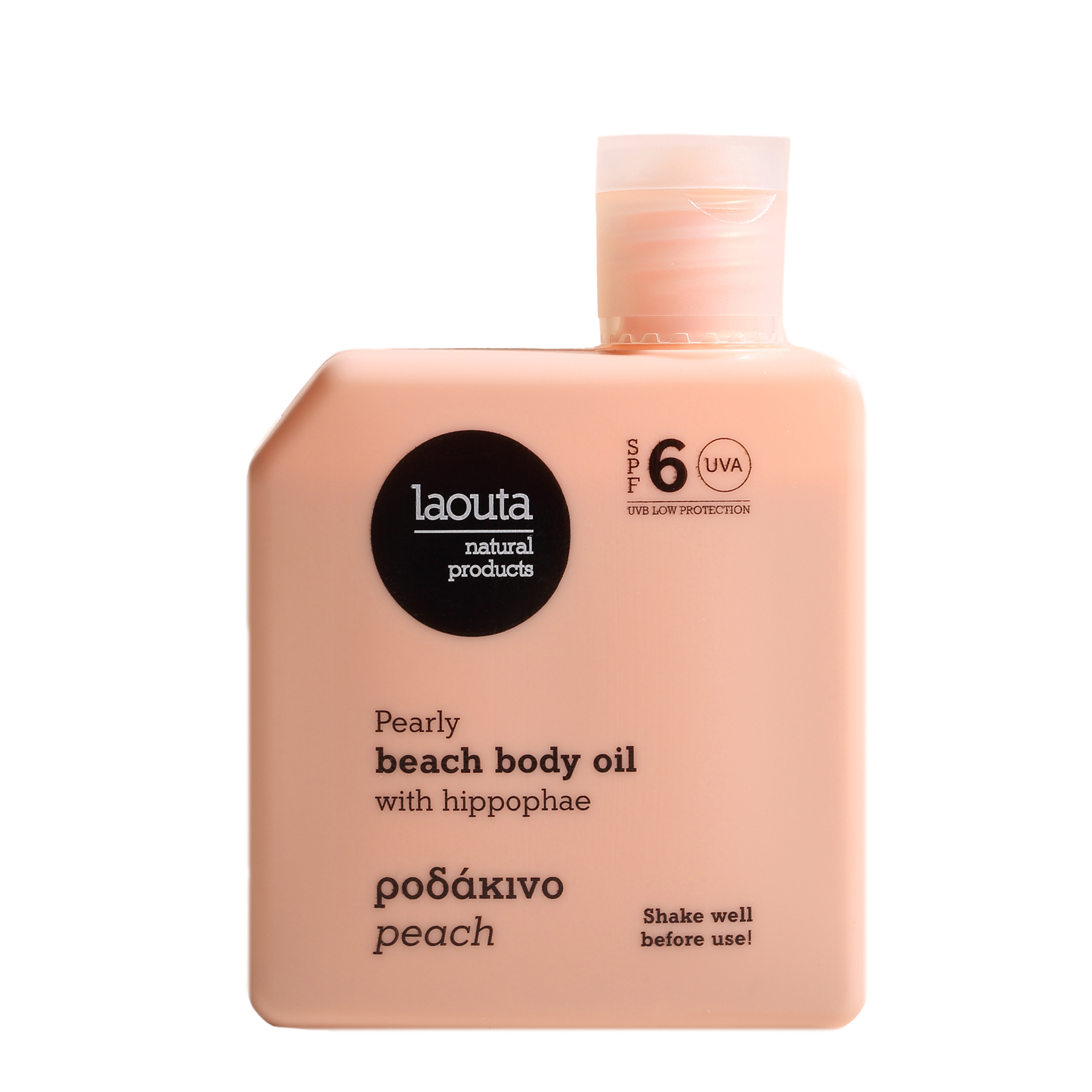 Laouta Beach Body Oil Ροδάκινο - Αντηλιακό Λάδι Μαυρίσματος SPF6 - 100 ml laouta-beach-body-oil-rodakino-antiliako-ladi-mavrismatos-100ml
